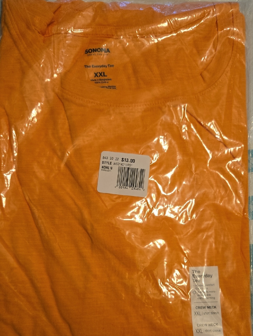 Sonoma Women's Bright Orange Crew Neck Tee